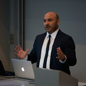 Tarek El-Ariss gives a lecture