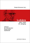 Cover des Lukács-Jahrbuchs mit einem rotgetönten Porträtbild von Georg Lukács mit Brille.