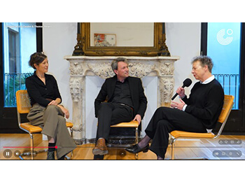 Screenshot eines YouTube-Videos: Uta Staiger, Thomas Meyer und Eva Geulen im Gespräch.