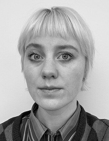 Black and white portrait of Femke Luers.