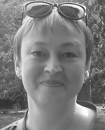 Black and white portrait of Ulyana Veryna.