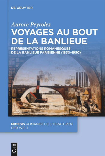 Buchcover von Aurore Peyroles: Voyages au bout de la banlieue. In der Mitte ist ein Gemälde eines vor einer Brücke untergehenden Dampfers zu sehen.