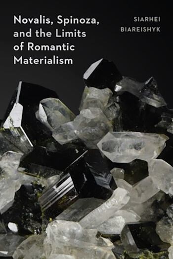 A book cover featuring the title and author in the top third, with a collection of various white and black stones and crystals below.
